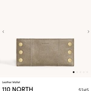 NWT Hammitt Leather 110 North Wallet Pewter with Brushed Gold Accents(dust bag)